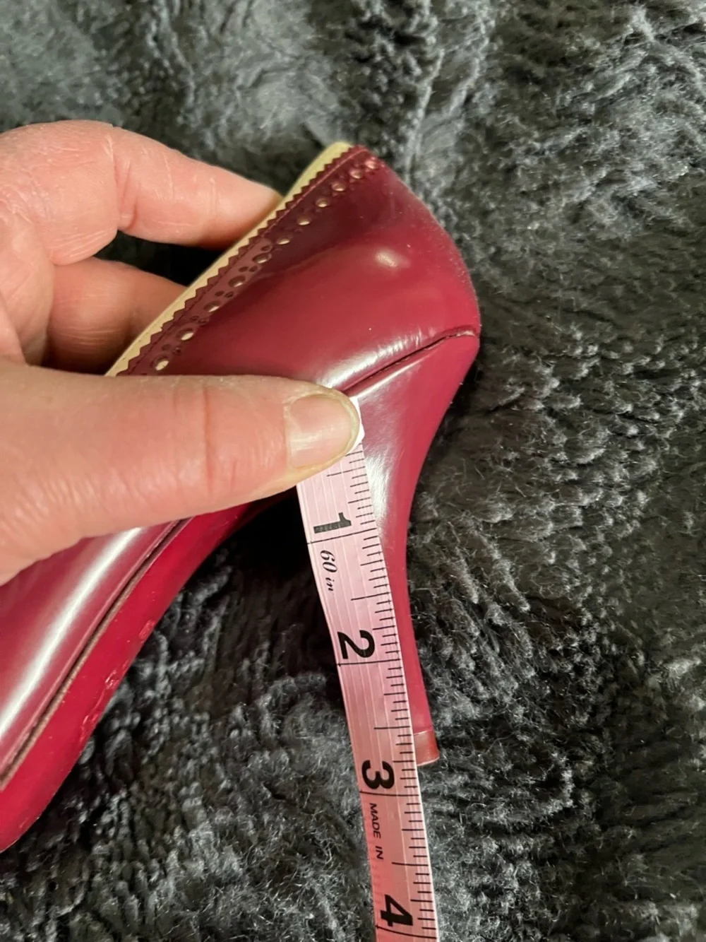 Tory Burch Burgundy and Cream Buckle Heels 9